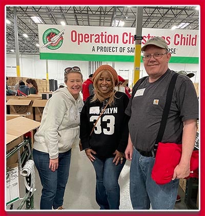 Leadership at Shimadzu Scientific Instruments volunteers for Operation Christmas Child and gives back to the community