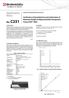 Verification of Quantitativity and Confirmation of Molecular Weight of Oligonucleotide Therapeutics Using LCMS™-8060 