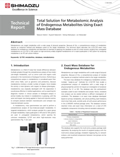 Total Solution for Metabolomic Analysis of Endogenous Metabolites Using Exact Mass Database