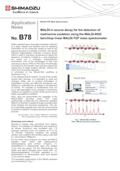 MALDI-in source decay for the detection of methionine oxidation using the MALDI-8020 benchtop linear MALDI-TOF mass spectrometer