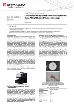 Contaminant Analysis of Pharmaceuticals (Tablets) Using AIRsight Infrared/Raman Microscope