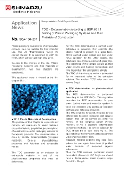 TOC – Determination according to USP 661.1 Testing of Plastic Packaging Systems and their Materials of Construction